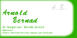 arnold bernad business card